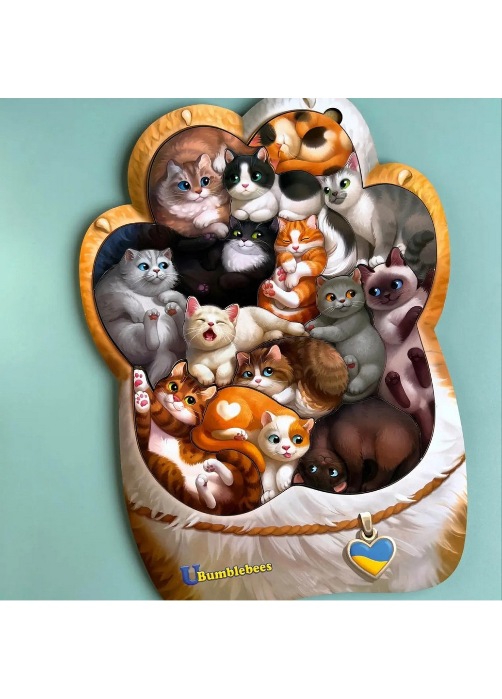 Дерев'яний пазл-вкладиш "Котики-муркотики" Ubumblebees (268460205)