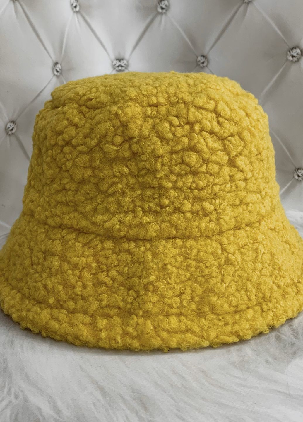 Панама жовта тепла TeddyBear хутряна з регулюванням розміру No Brand (268548881)