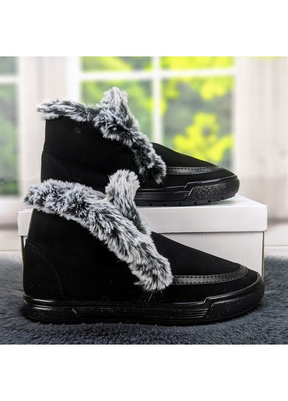 Зимние ботинки женские зимние черные замшевые Litma из искусственной замши