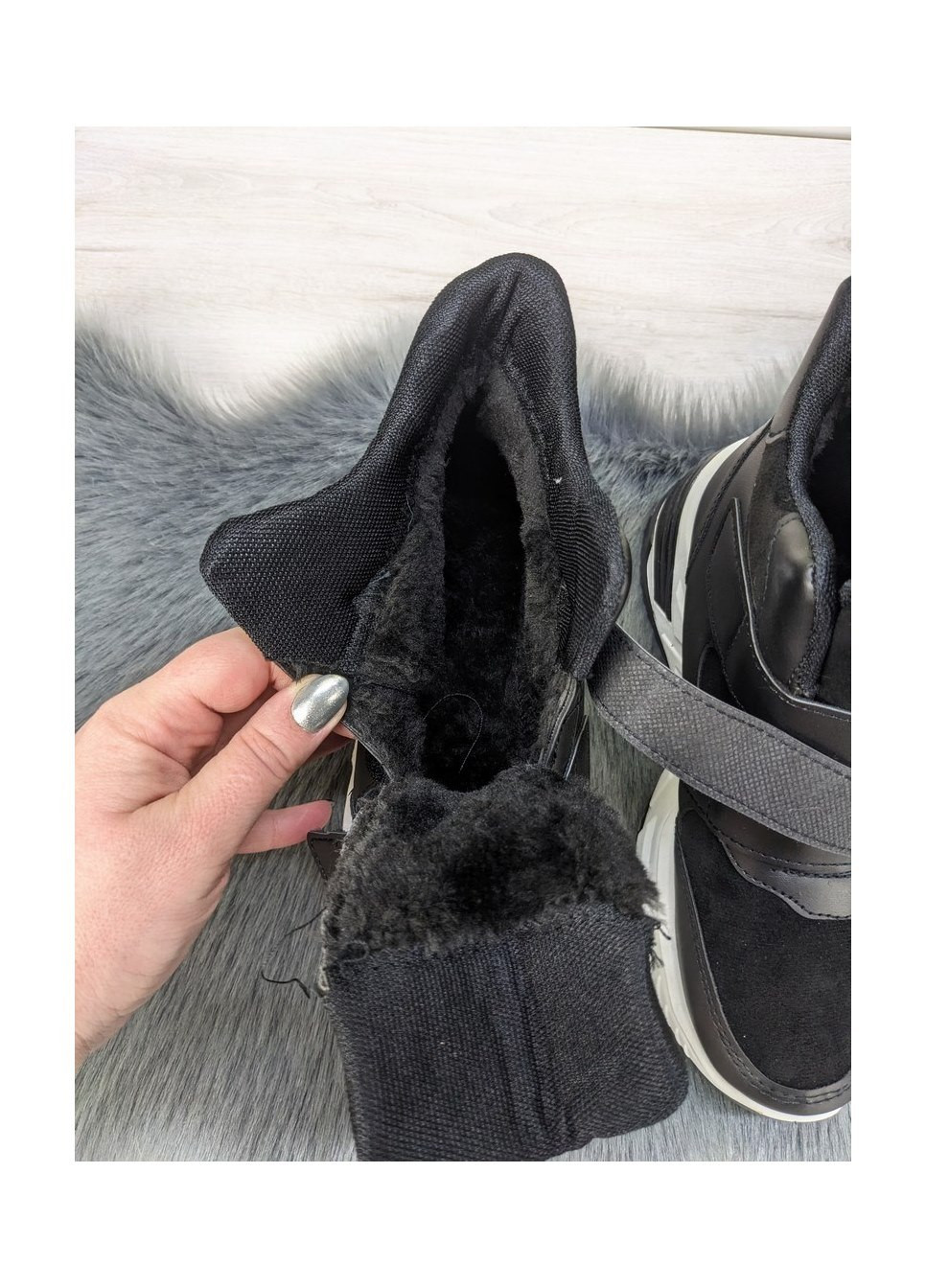 Зимние ботинки женские зимниме спортивного типа на липучках Princess тканевые
