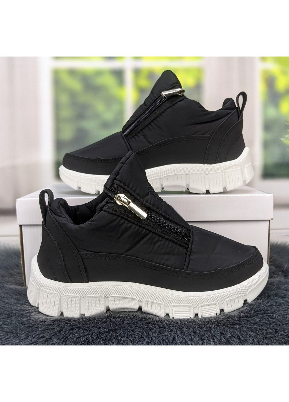 Черевики дутики жіночі чорні на хутрі SV (268454677)