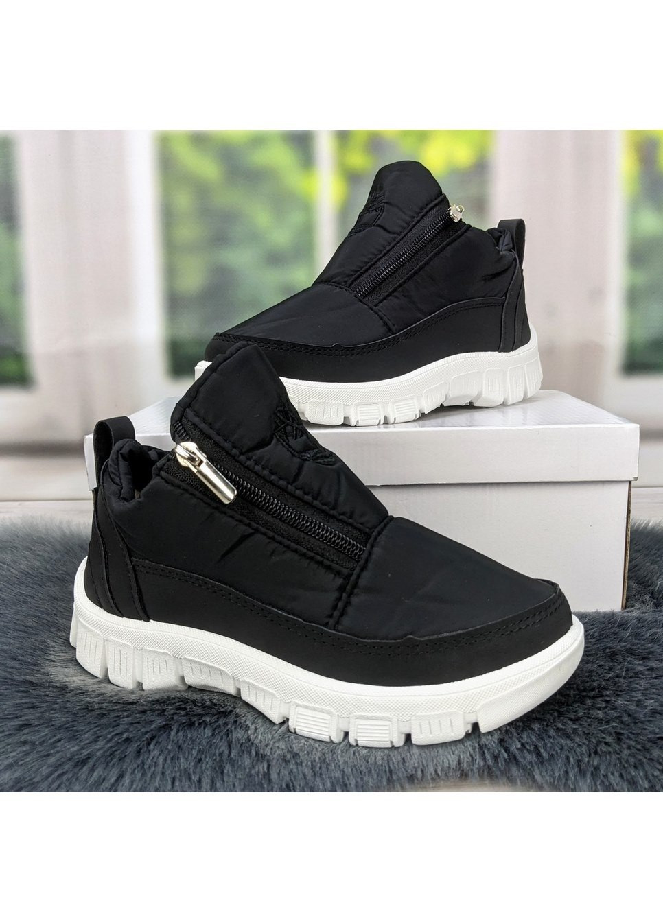 Черевики дутики жіночі чорні на хутрі SV (268454677)