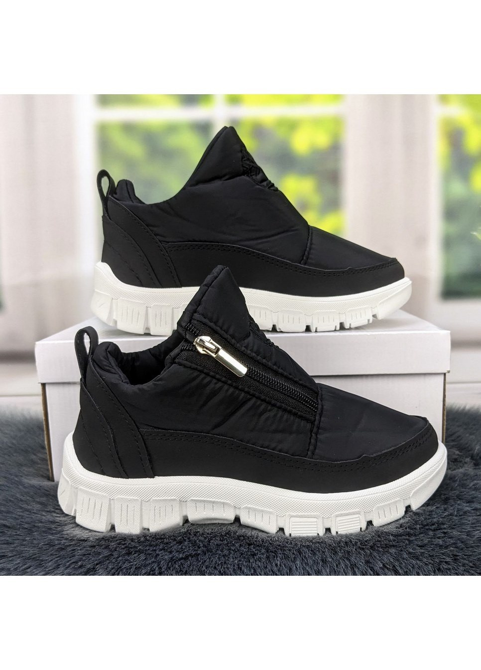 Черевики дутики жіночі чорні на хутрі SV (268454677)