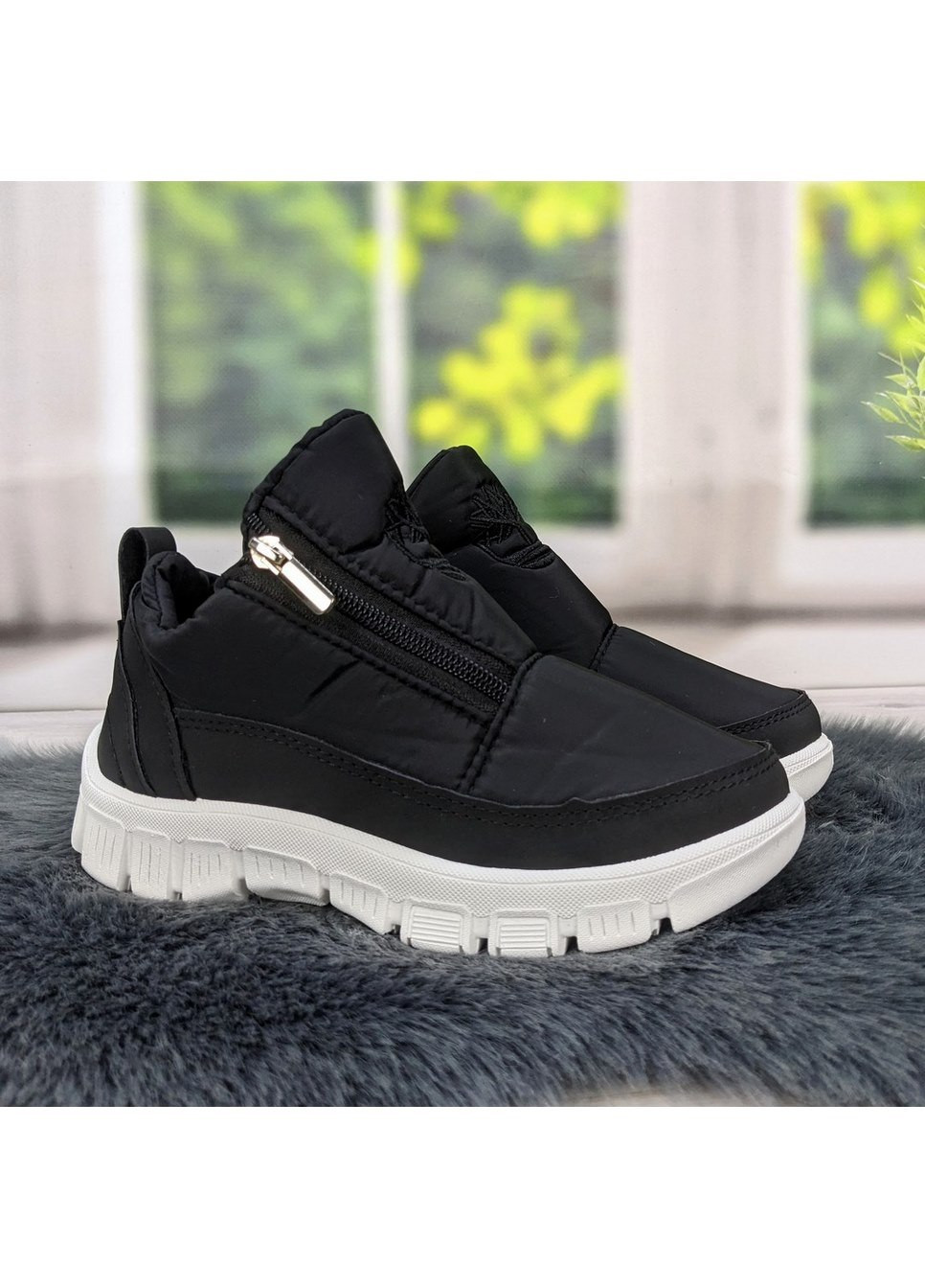 Черевики дутики жіночі чорні на хутрі SV (268454677)