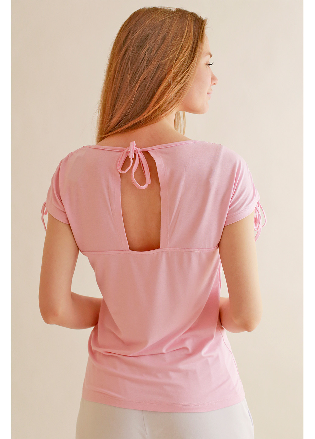 Розовая летняя футболка женская с коротким рукавом Kosta 1233-7