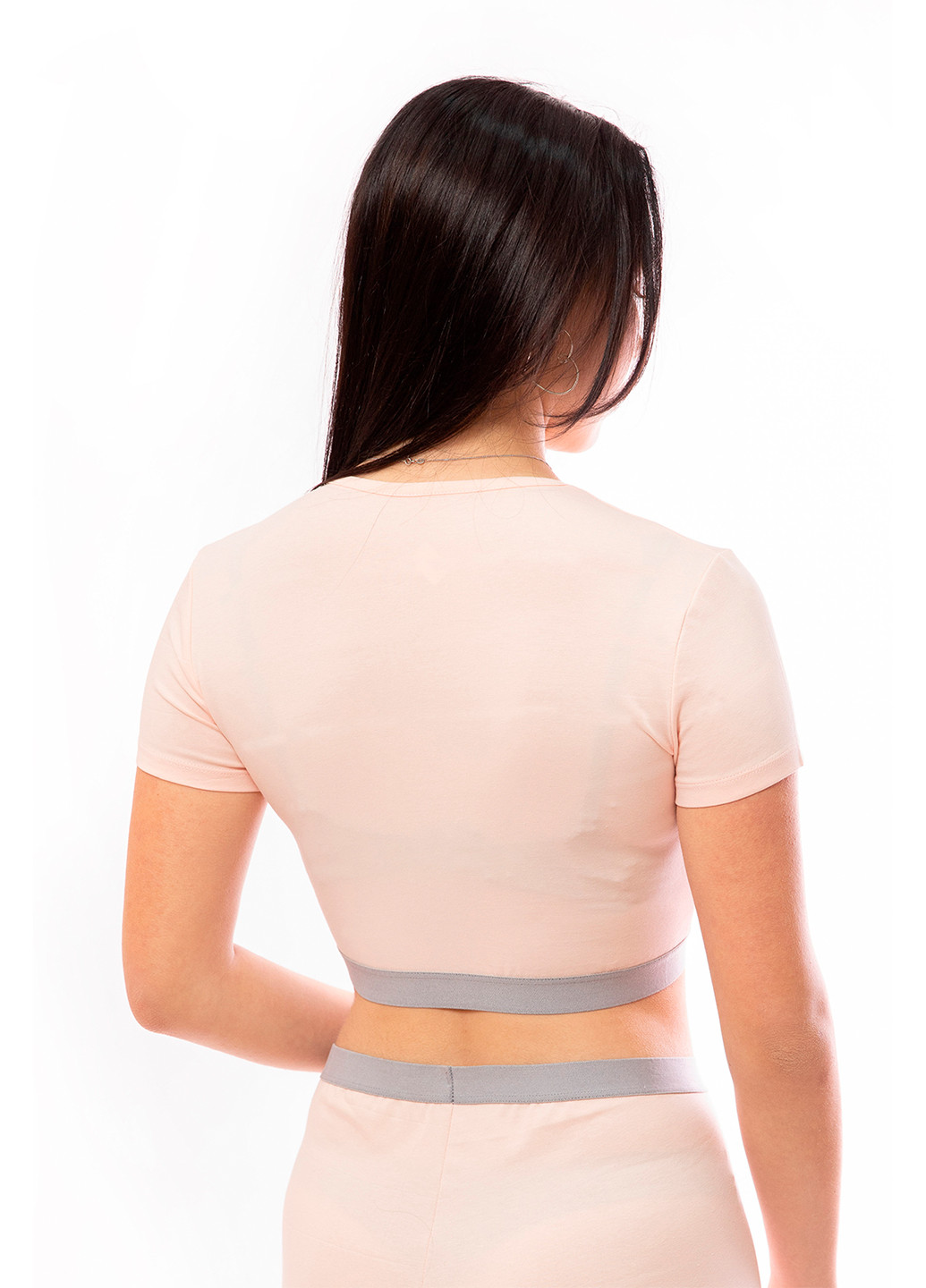 Персиковая летняя футболка женская с коротким рукавом Kosta 0666-7