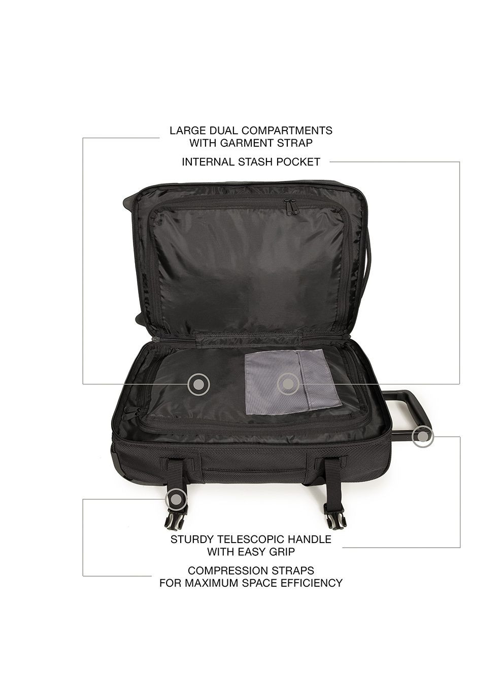 Малый чемодан Tranverz CNNCT S Черный Eastpak (268469599)