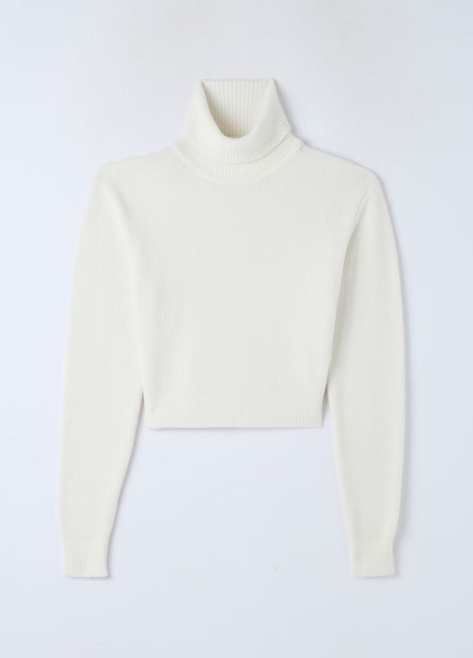 Белый зимний свитер женщин Terranova