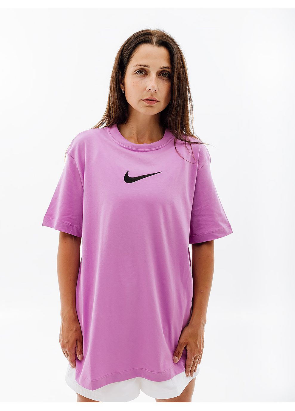 Фиолетовая летняя женская футболка w nsw tee bf ms фиолетовый Nike