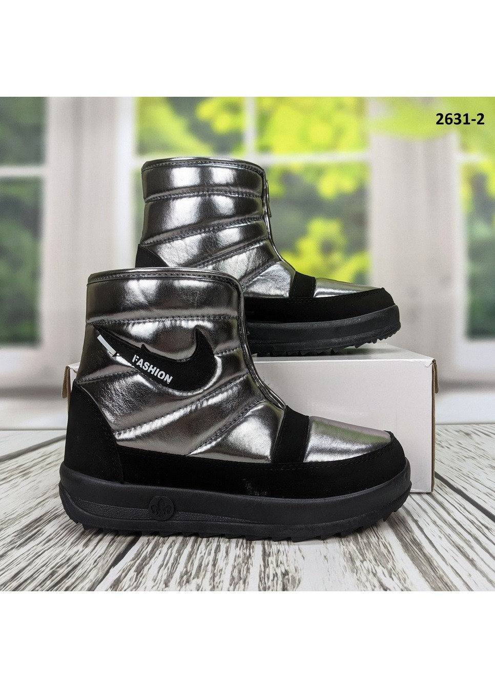 Зимние ботинки дутики женские зимние SV из искусственной кожи