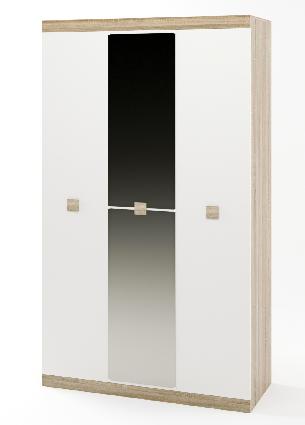 Шкаф 3-х дверный Эверест Соната-1200 с зеркалом дуб сонома + белый (EVR-2636) Еверест (268666011)