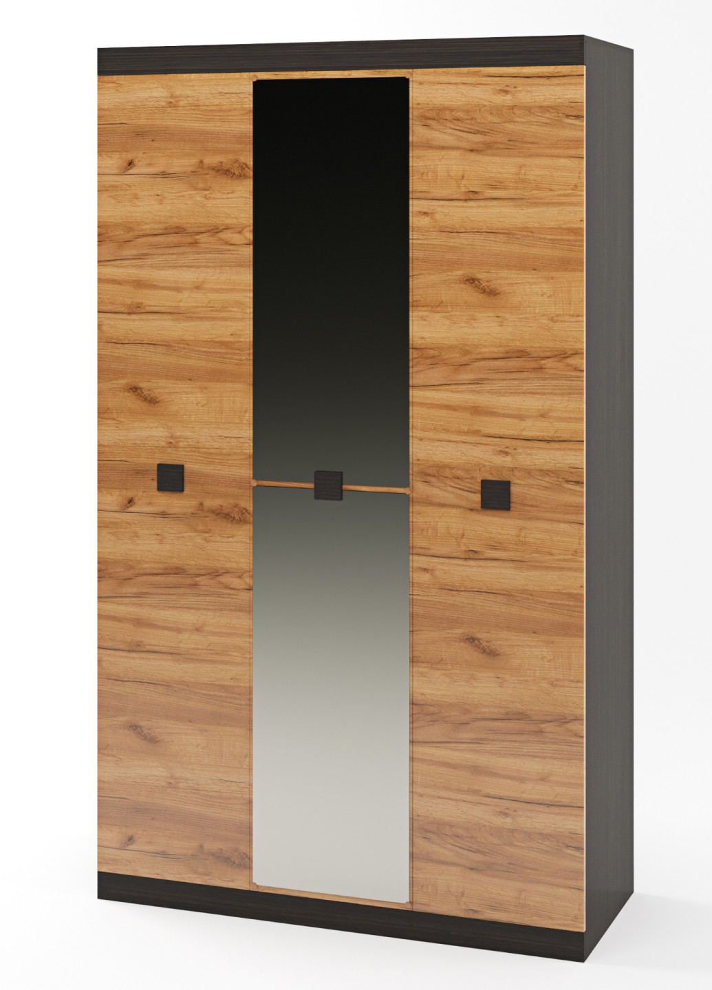 Шкаф 3-х дверный Эверест Соната-1200 с зеркалом венге темный + дуб крафт золотой (EVR-2637) Еверест (268666035)