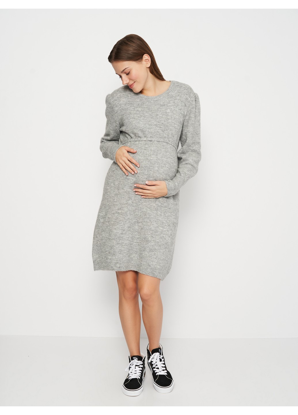 Серое кэжуал платье для беременных C&A однотонное