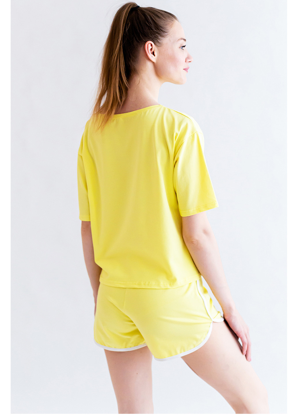 Жовта всесезон комплект жіночий (футболка та шорти) футболка + шорти Kosta 2173-8