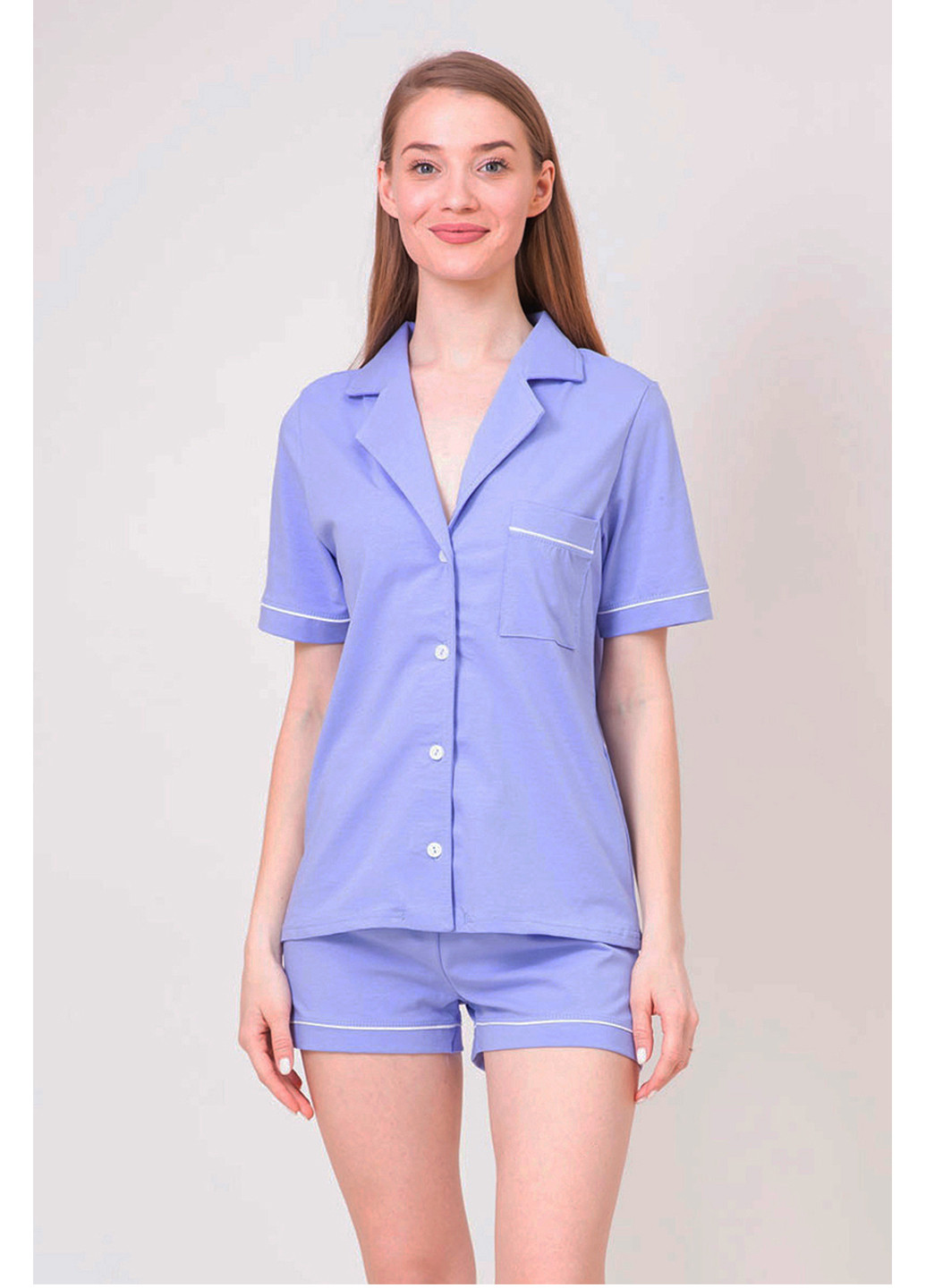 Сиреневая всесезон комплек женский (рубашка и шорты) рубашка + шорты Kosta 2172-9