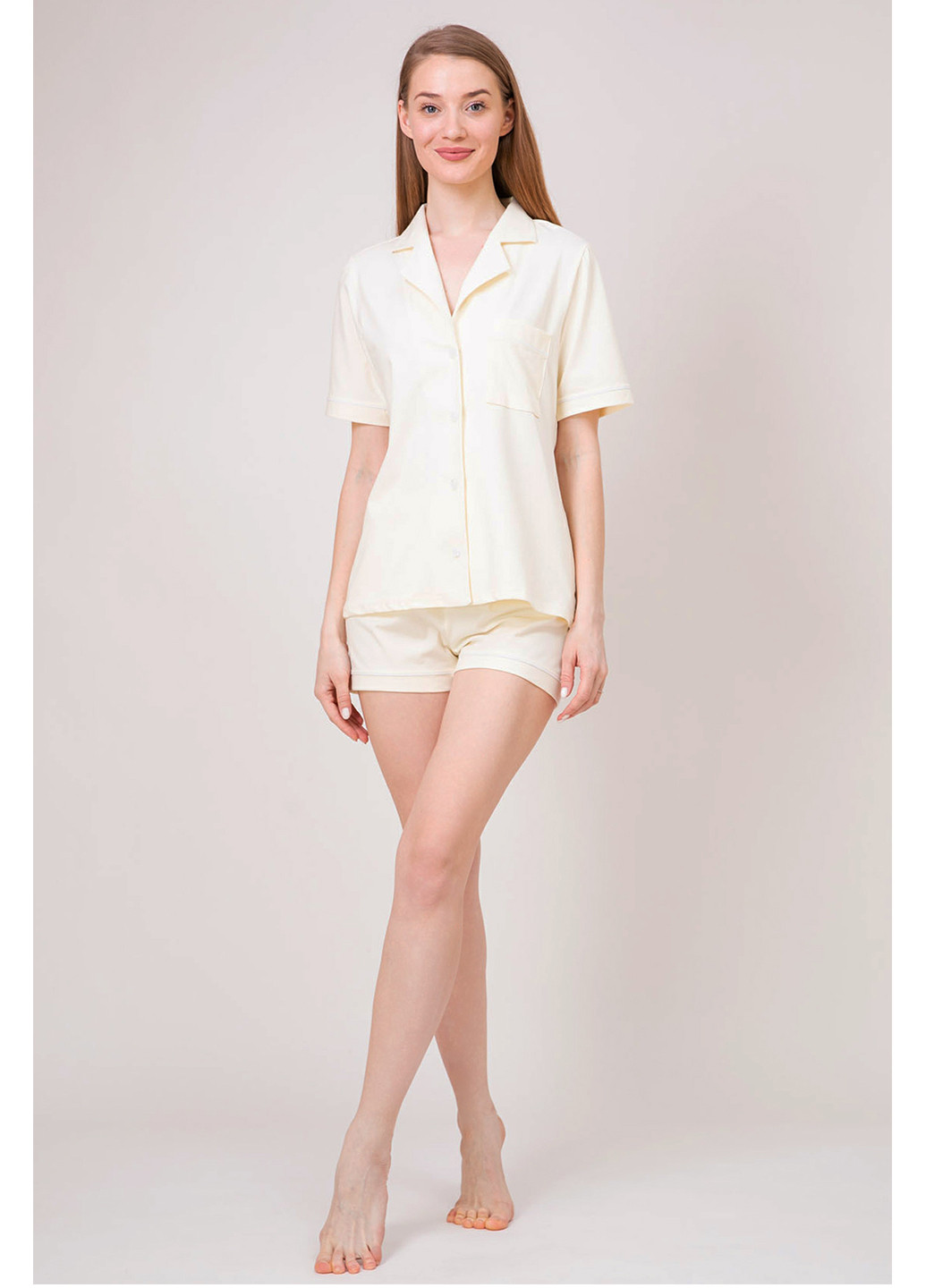 Молочная всесезон комплек женский (рубашка и шорты) рубашка + шорты Kosta 2172-8