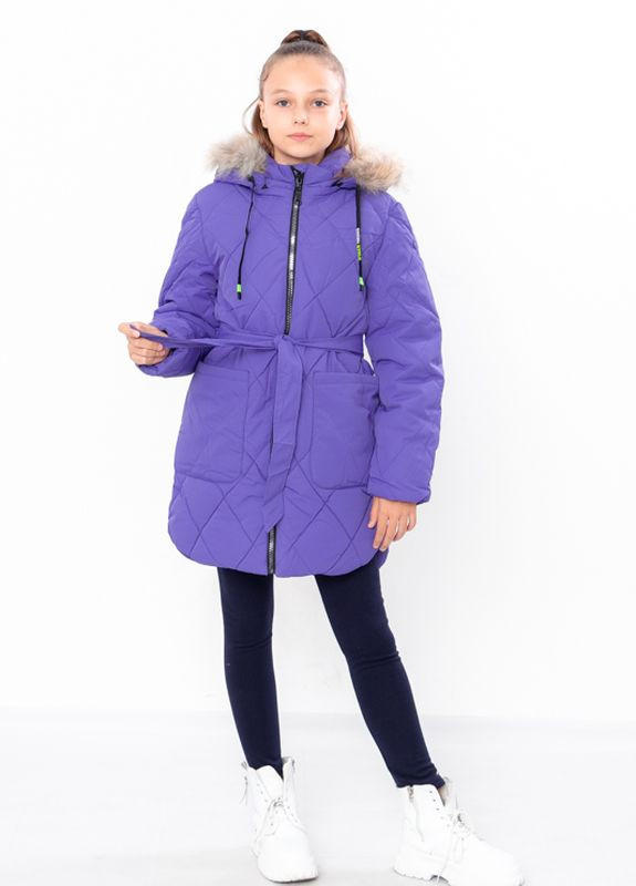 Фіолетова зимня куртка для дівчинки (зима) юніор No Brand