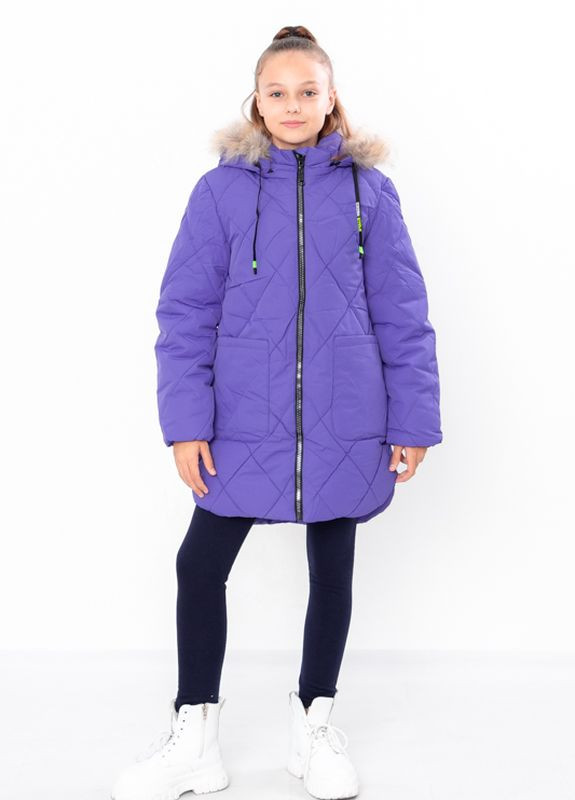 Фіолетова зимня куртка для дівчинки (зима) юніор No Brand