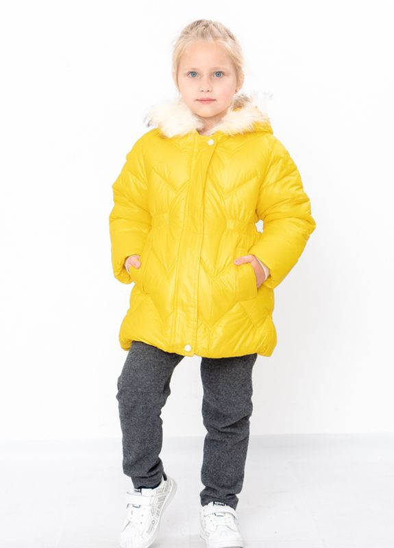 Жовта зимня куртка для дівчинки (зима) No Brand