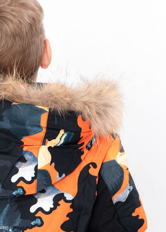 Оранжевая зимняя куртка для мальчика (зима) No Brand