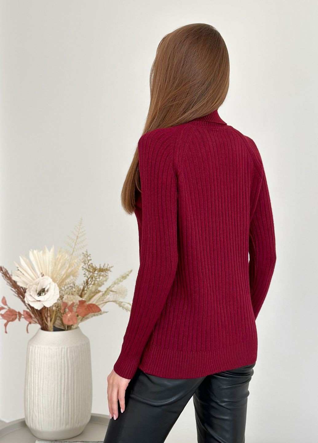 Бордовый зимний свитера ISSA PLUS WN20-582