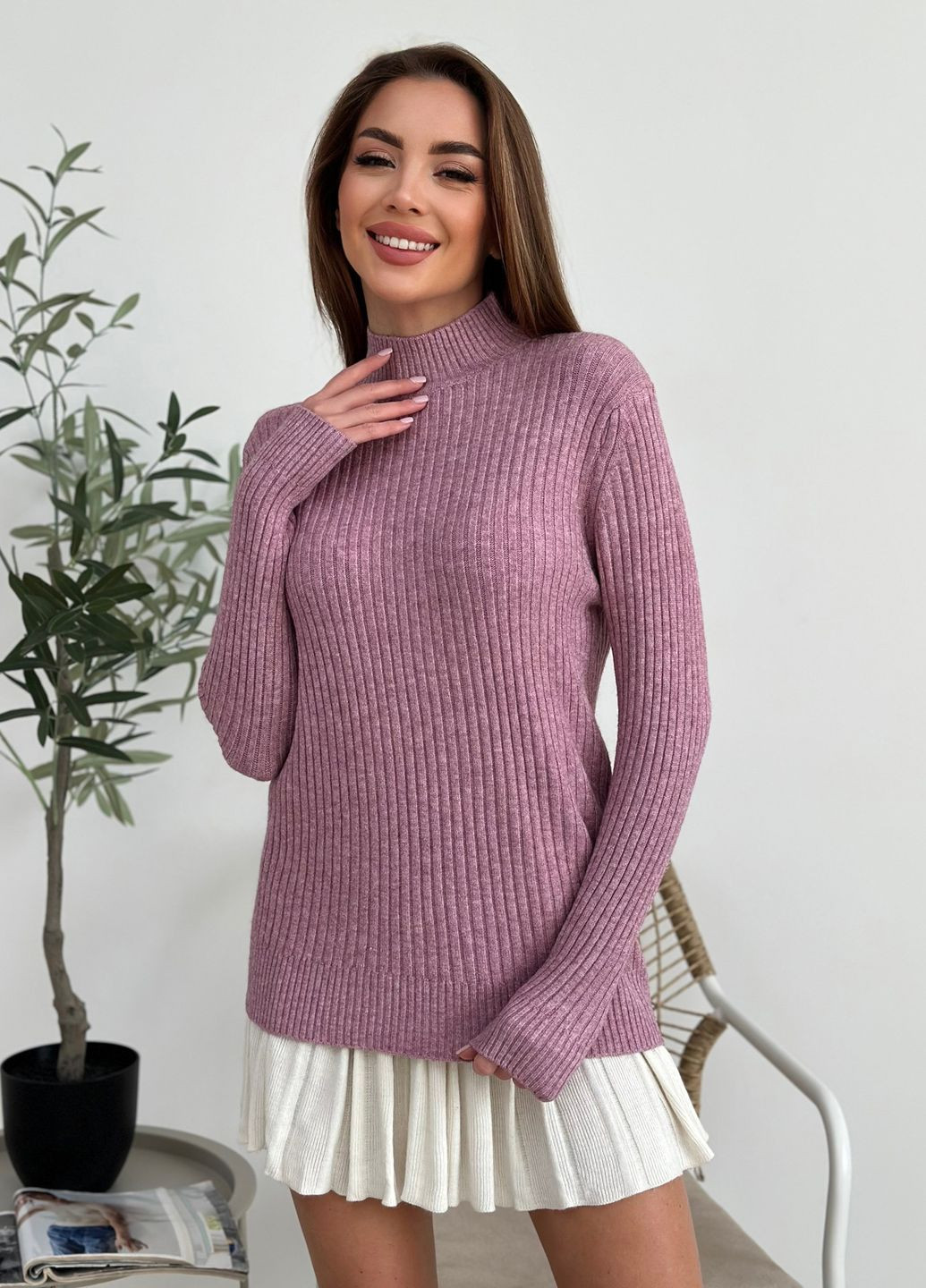 Сиреневый зимний свитера ISSA PLUS WN20-583