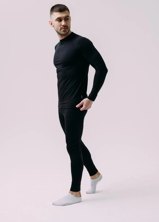 Черные демисезонные леггинсы мужские термоактивные ThermoX