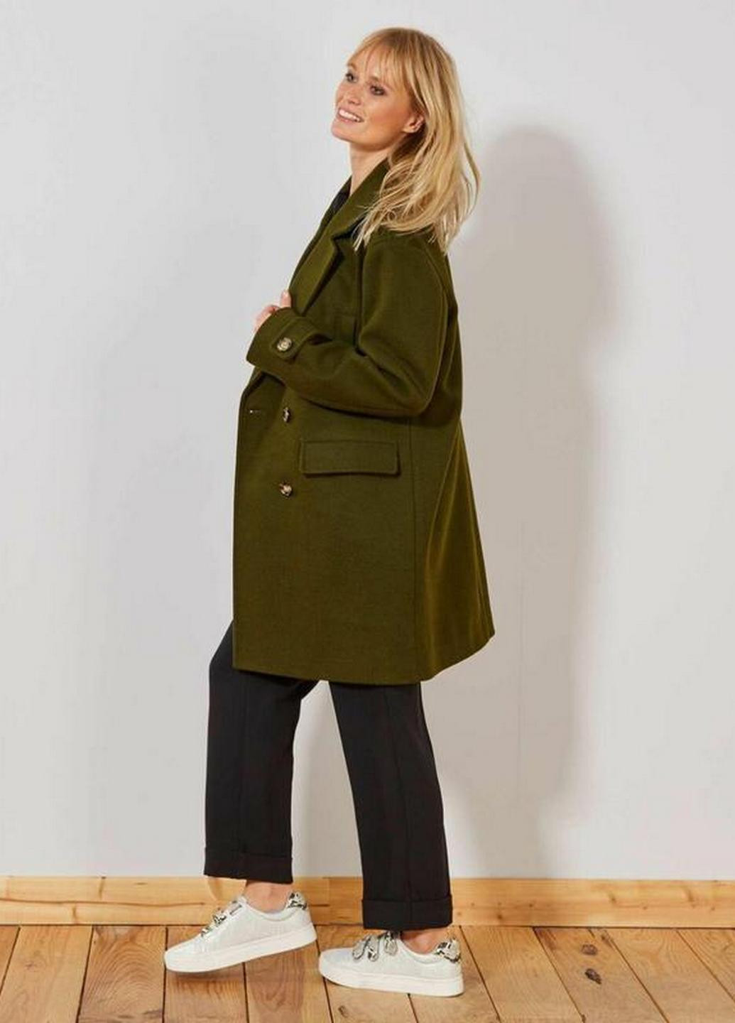 Зеленое Пальто Kiabi