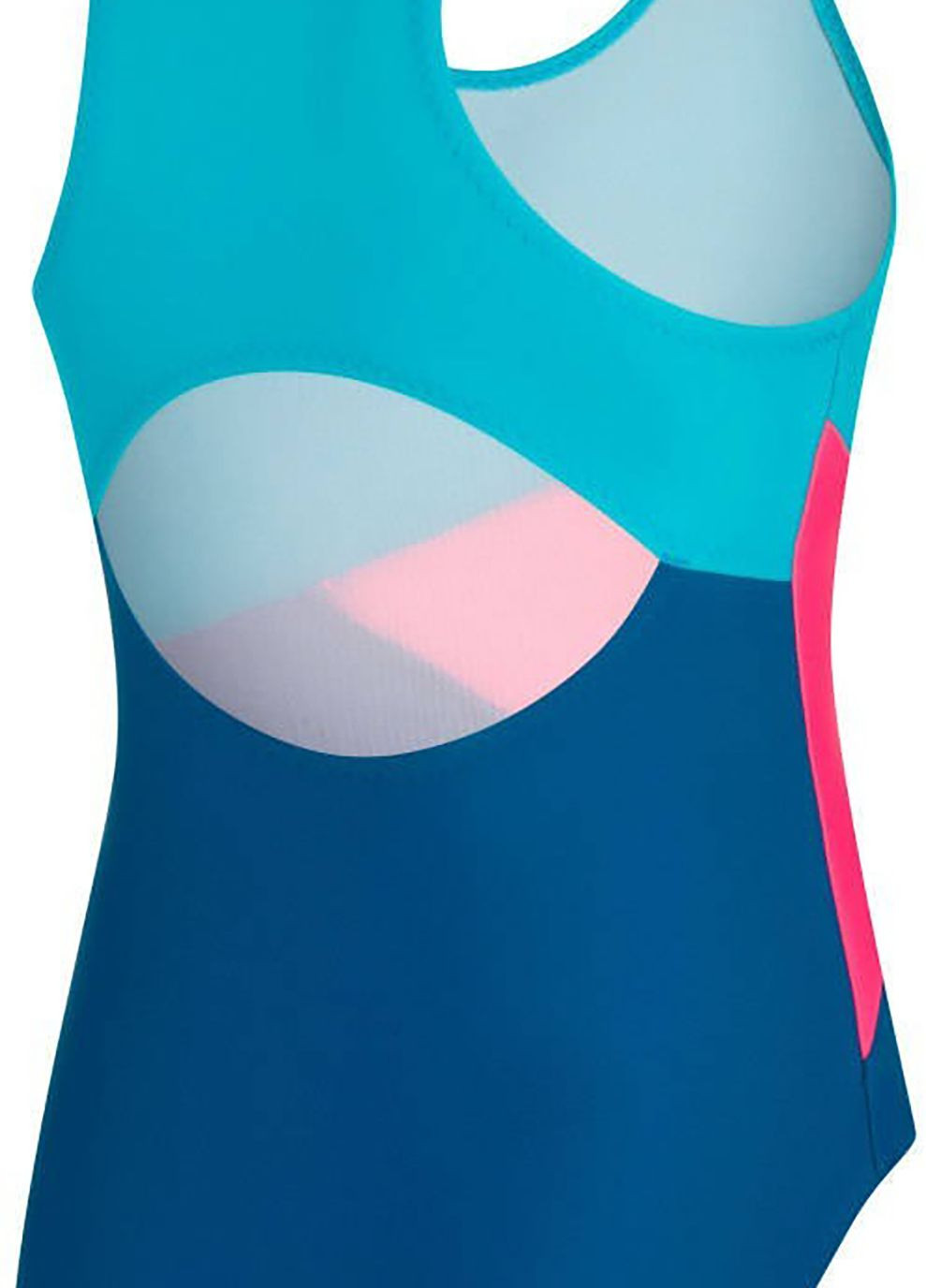 Комбинированный демисезонный купальник для девочек pola 9847 темно-синий, голубой, розовый дет Aqua Speed
