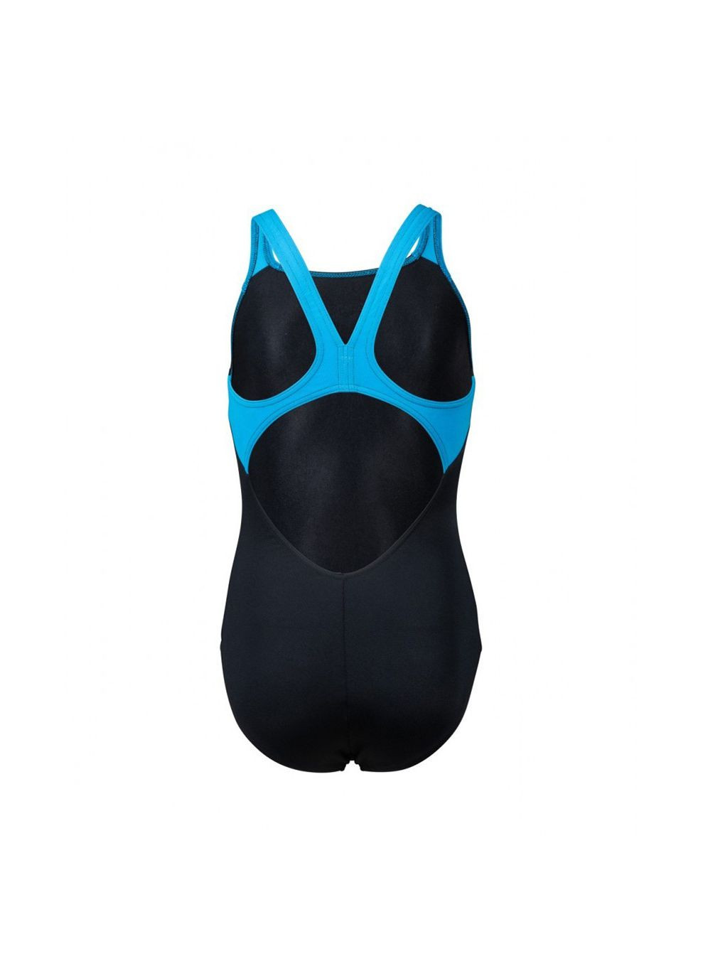 Комбинированный демисезонный купальник закрытый для девочек butterfly swimsuit v back черный, голубой дет Arena