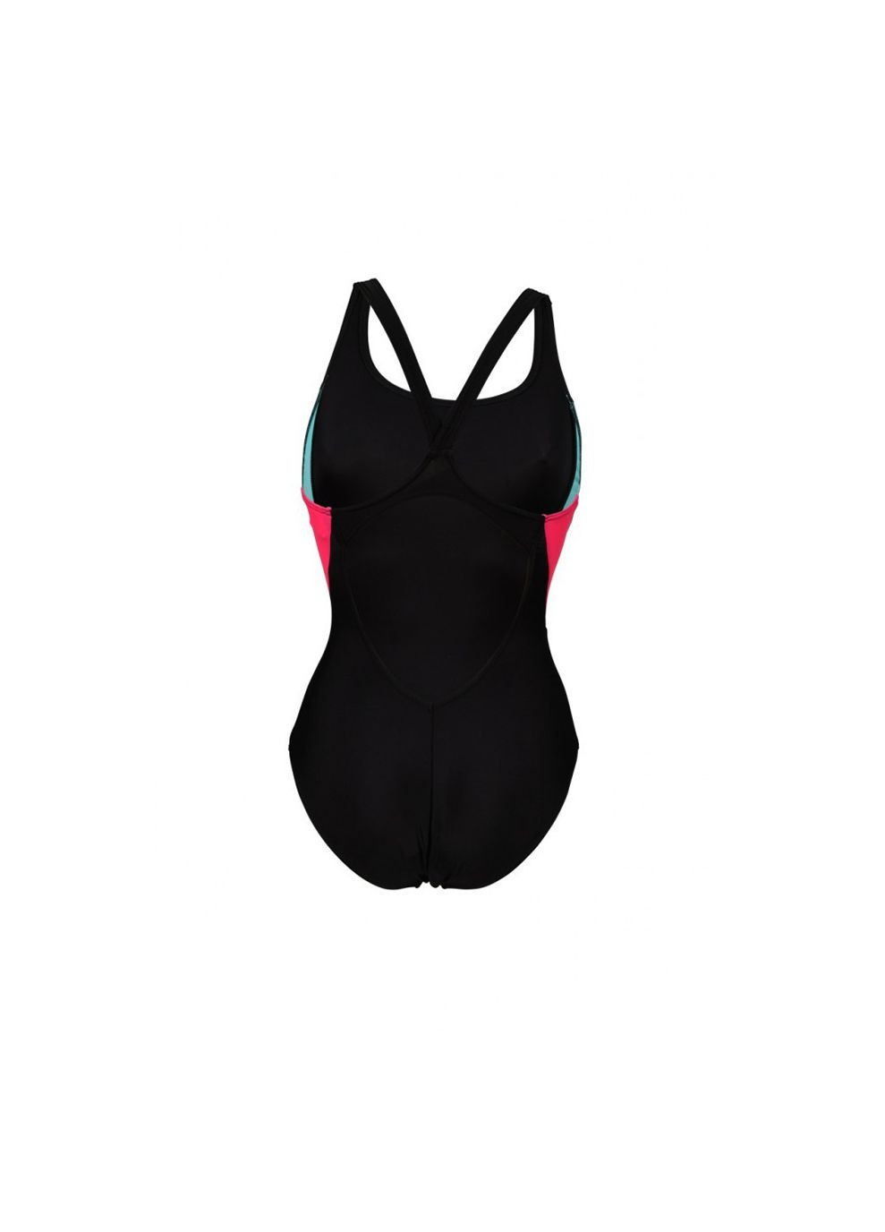 Комбинированный демисезонный купальник закритий для женщин swimsuit v back panel черный, розовый, бирюзовый жен Arena