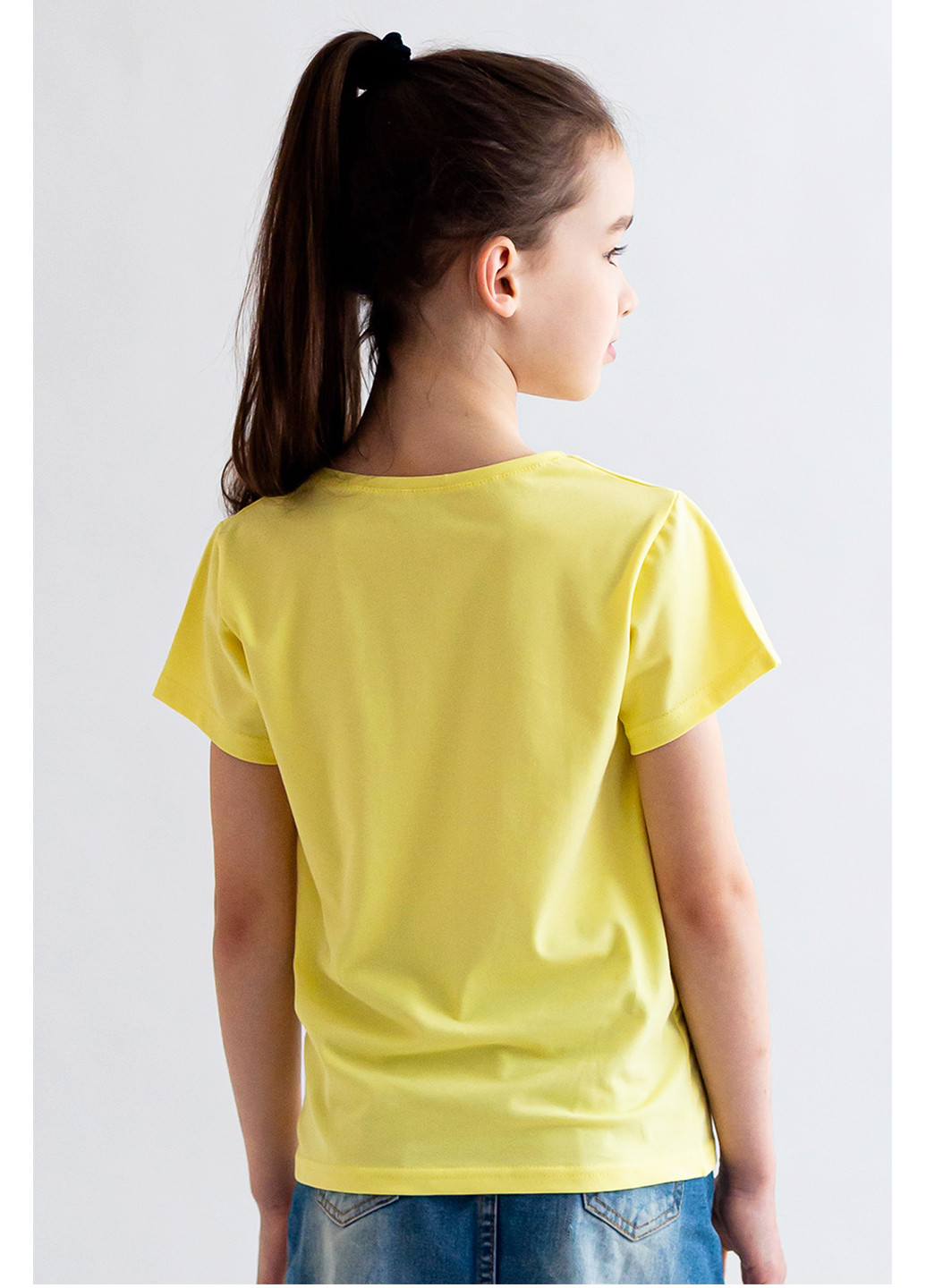 Желтая летняя футболка для девочки Kosta 2157-8