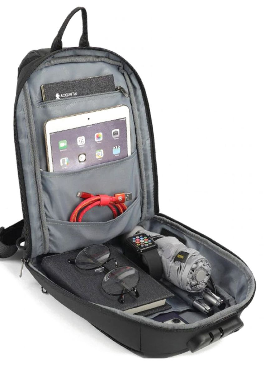 Городская сумка-рюкзак через плечо антивор (кросс боди) T-S8102A Синий (TGN-T-S8102A-3130) Tigernu (268752436)