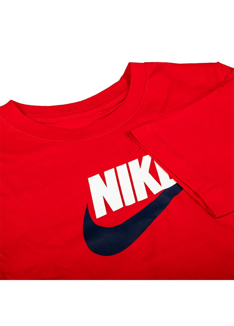 Червона демісезонна дитяча футболка k nsw tee futura icon td червоний Nike