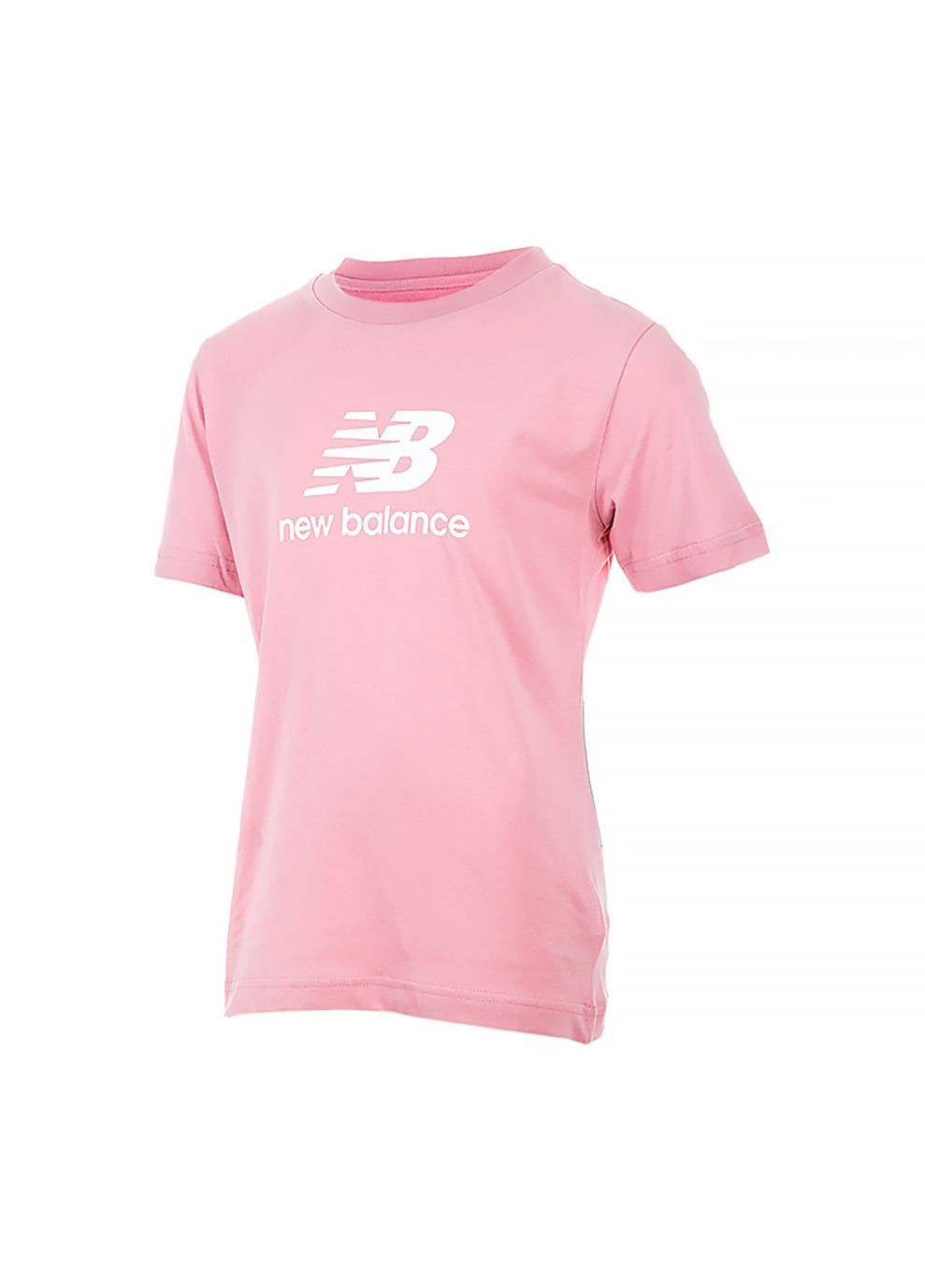 Розовая демисезонная детская футболка essentials stacked logo jersey розовый New Balance