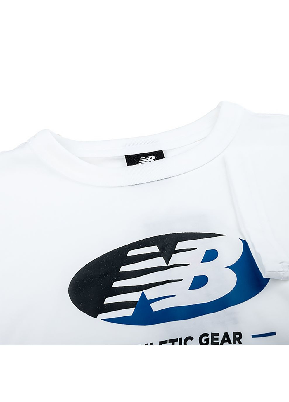 Біла демісезонна дитяча футболка essentials reimagined graphic білий New Balance