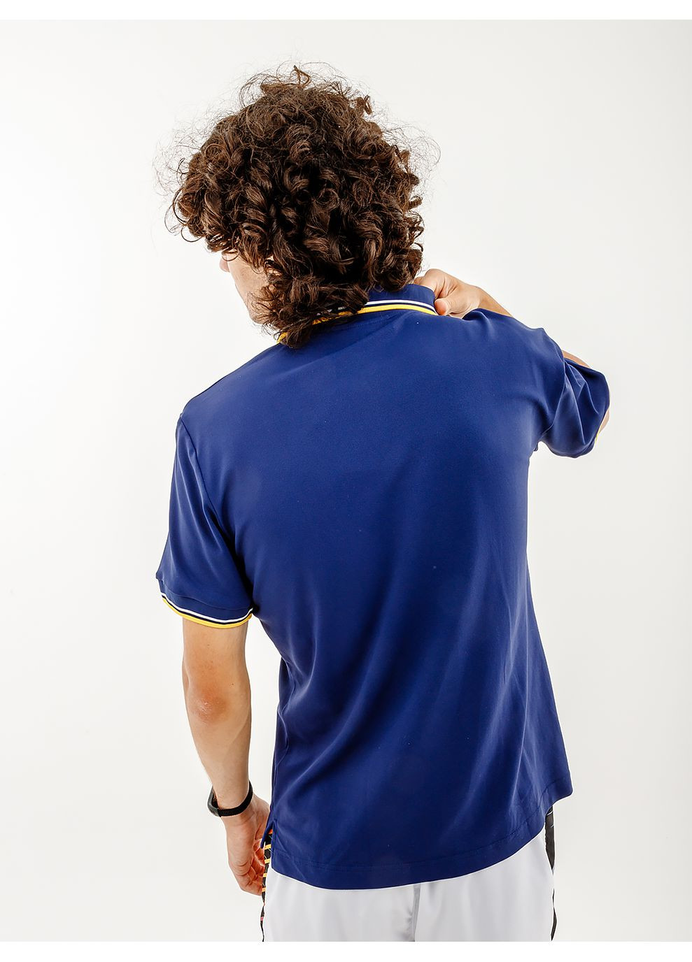 Синяя футболка-мужское поло two-stripes polo tech pique' r-fit синий для мужчин Australian