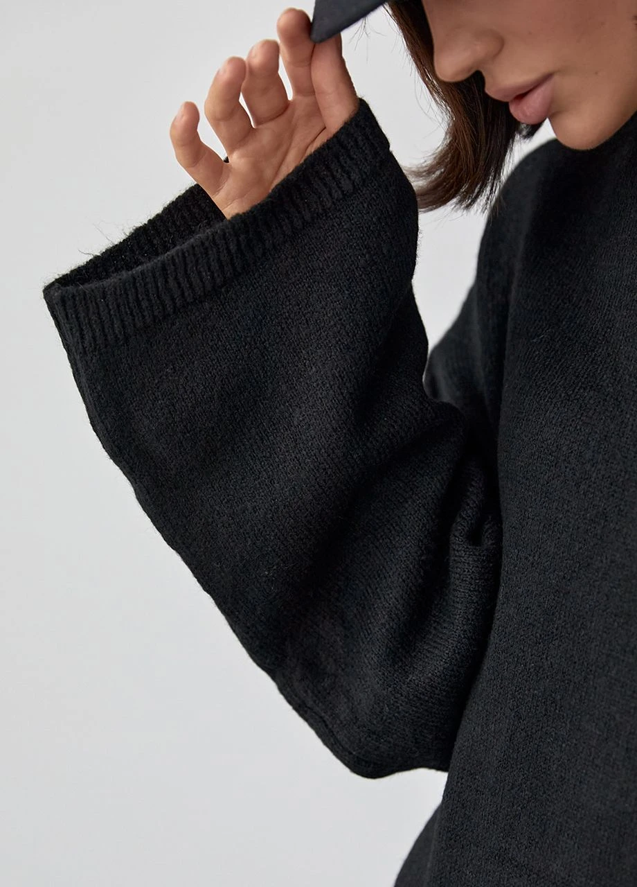 Чорна в'язана сукня oversize довжиною максі Lurex
