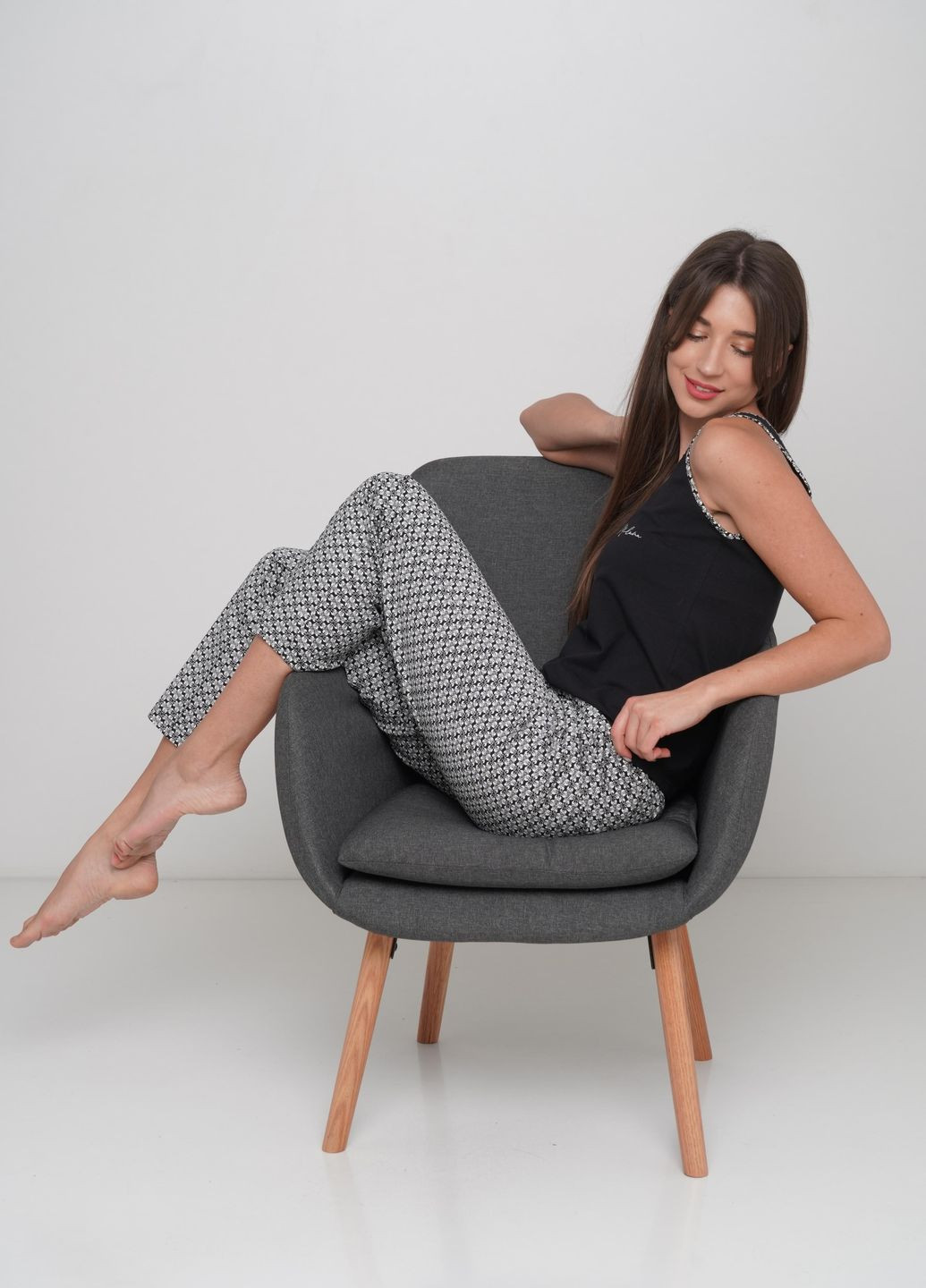 Черно-белая пижама Modena MOD DK160-1