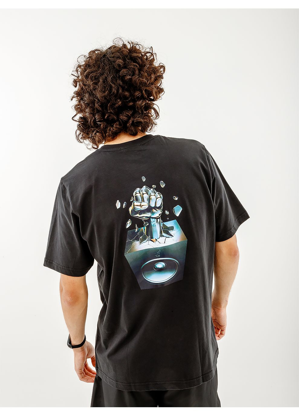 Черная мужская футболка punch cotton tee черный Australian