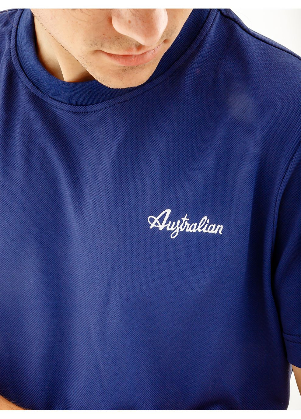 Синя чоловіча футболка easy tech pique' t-shirt r-fit синій Australian