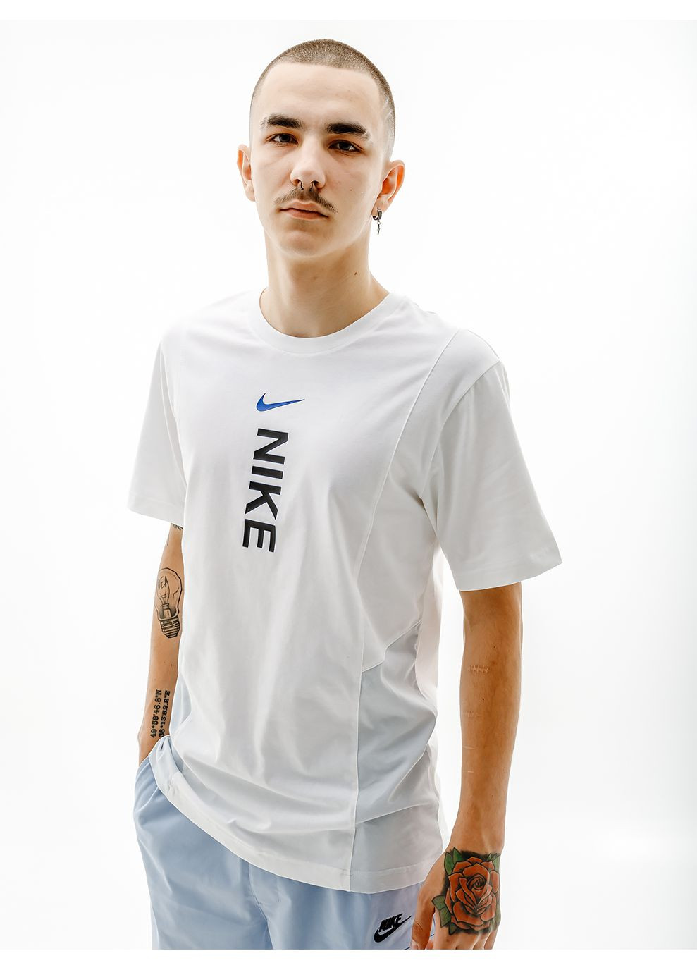 Біла чоловіча футболка m nsw hybrid ss top білий Nike