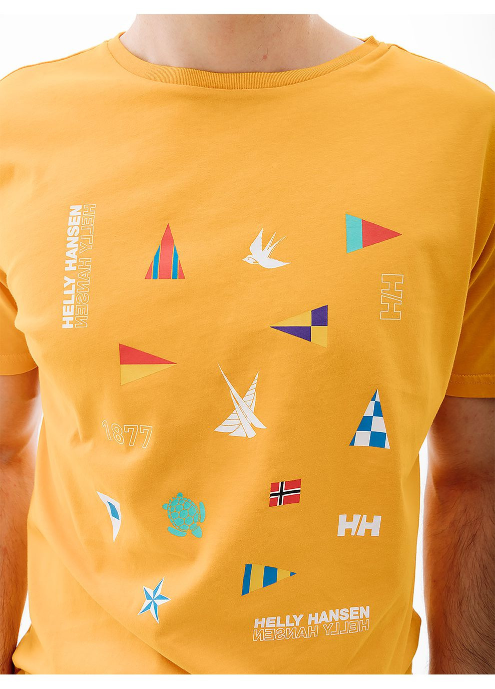 Оранжевая мужская футболка shoreline t-shirt 2.0 оранжевый Helly Hansen