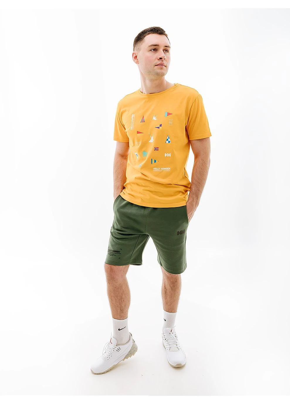 Оранжевая мужская футболка shoreline t-shirt 2.0 оранжевый Helly Hansen