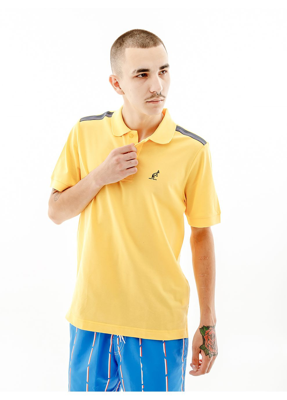 Желтая мужская футболка tape stripe polo club pique' жёлтый Australian