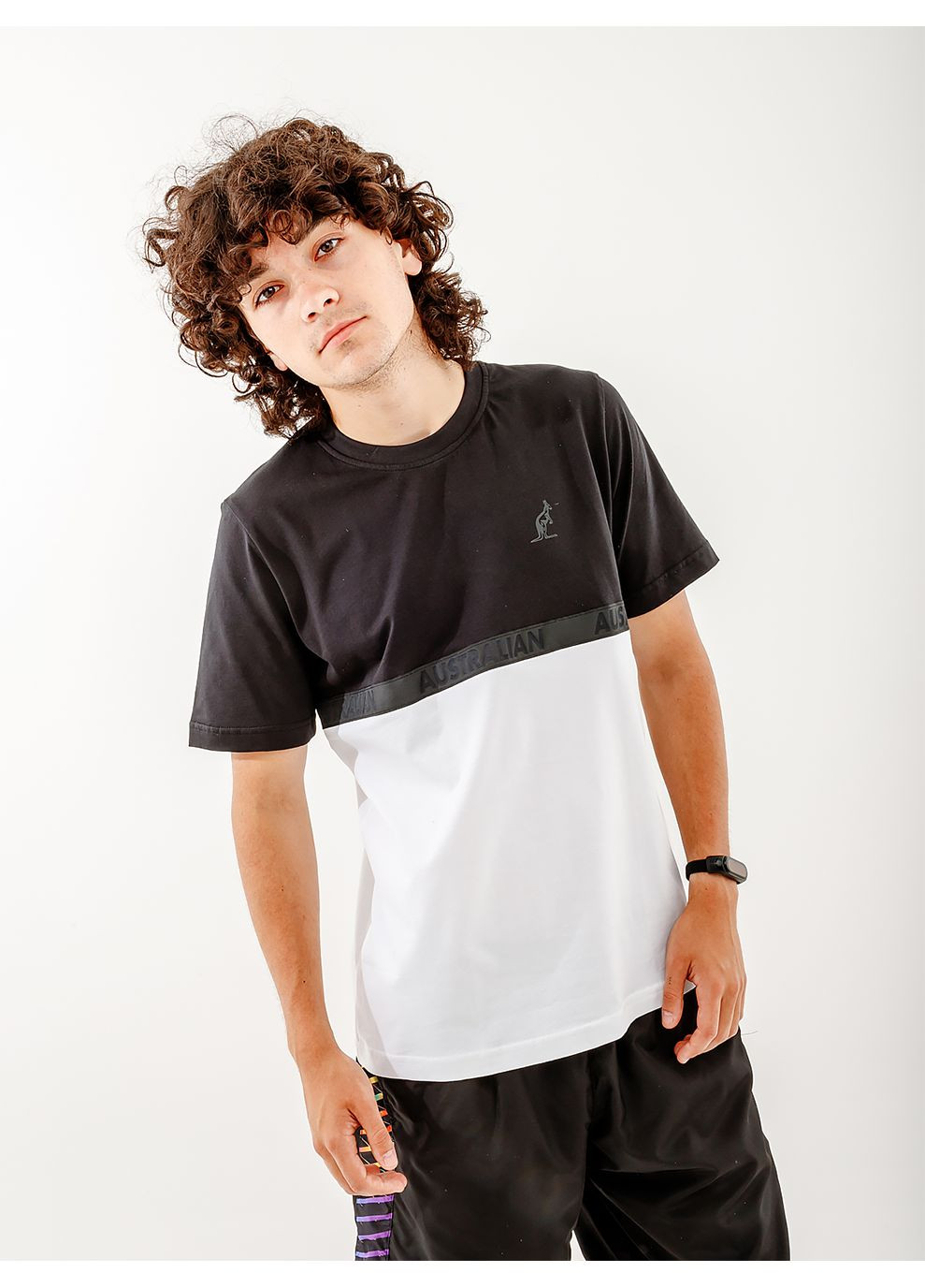 Комбинированная мужская футболка impact color block cotton t-shirt комбинированный m Australian