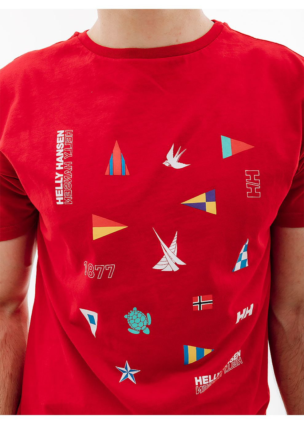 Красная мужская футболка shoreline t-shirt 2.0 красный Helly Hansen