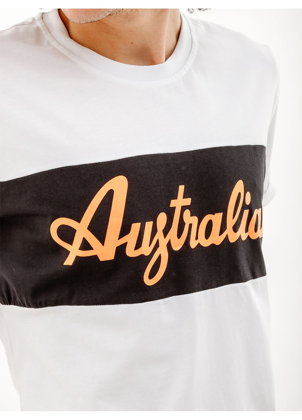 Белая мужская футболка cotton logo t-shirt белый Australian