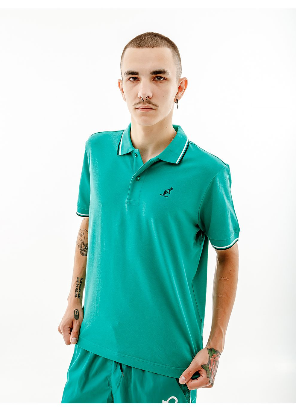 Зелена чоловіча футболка 2-stripe pique' polo - r-fit зелений Australian