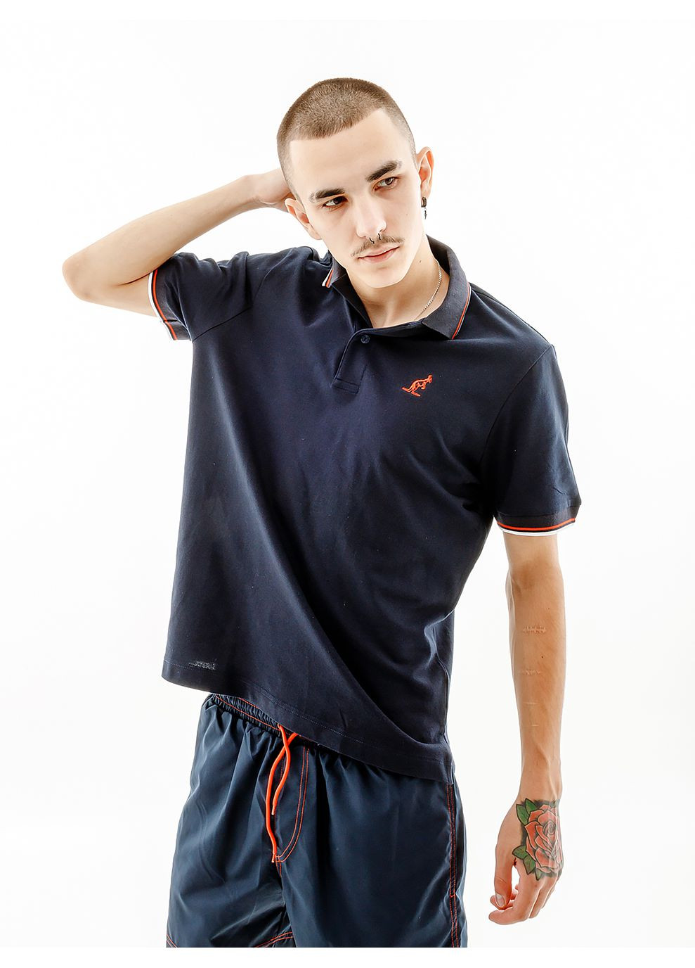 Синяя мужская футболка 2-stripe pique' polo - r-fit синий Australian